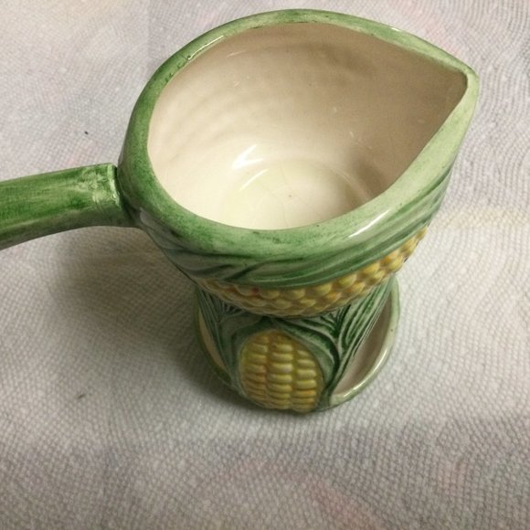 Lot of 3 pcs Corn small butter plate and butter warmer set decor small chips - Picture 5 of 11